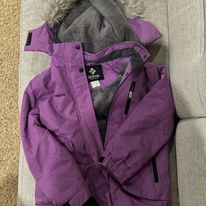 Kids Purple Puffer Jacket with Hood
